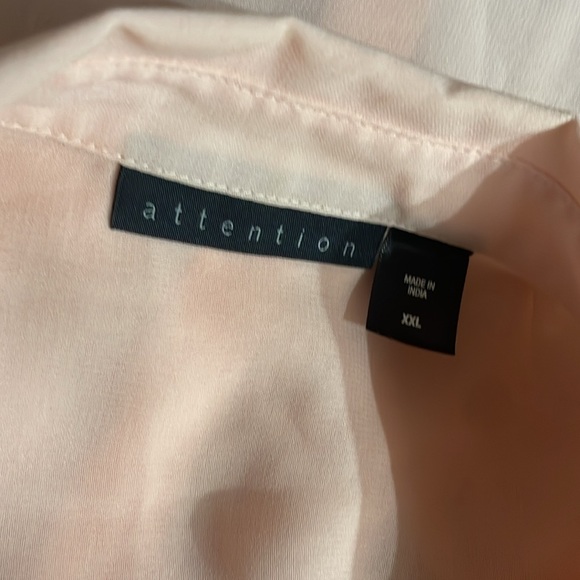 Attention Pink Sleeveless Button Down Shirt Notched Collar light chiffon fabric - Picture 4 of 5